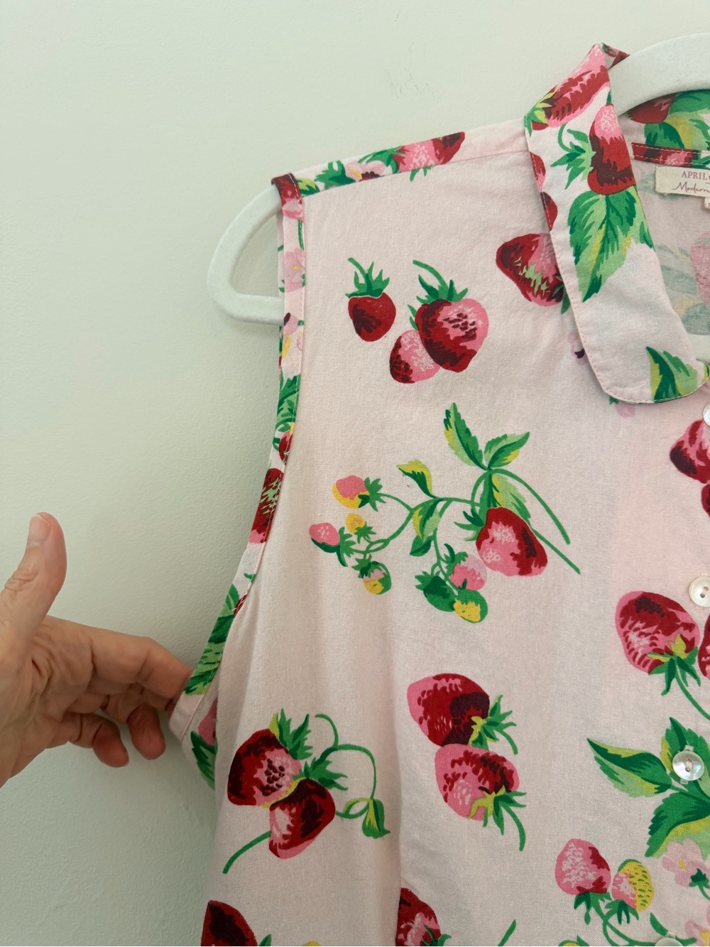 April Cornell Strawberry Porch Dress Modern Prairie Cottagecore pockets Size XL - Picture 5 of 15